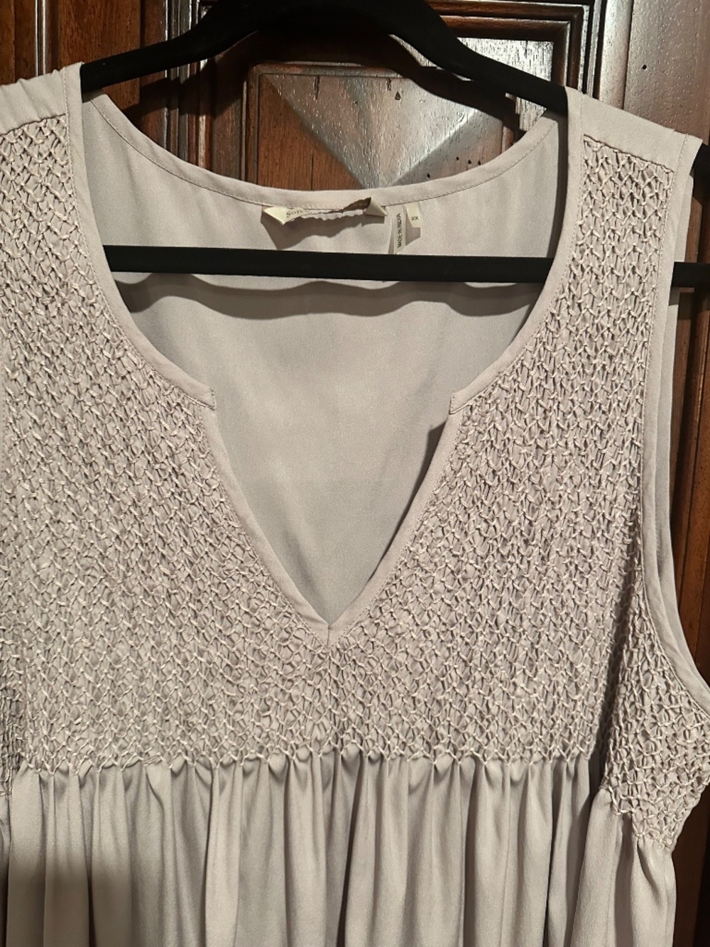 SOFT SURROUNDINGS FLAW 2X light lilac lavender SMOCKED & silky nightgown POCKETS - Picture 5 of 11